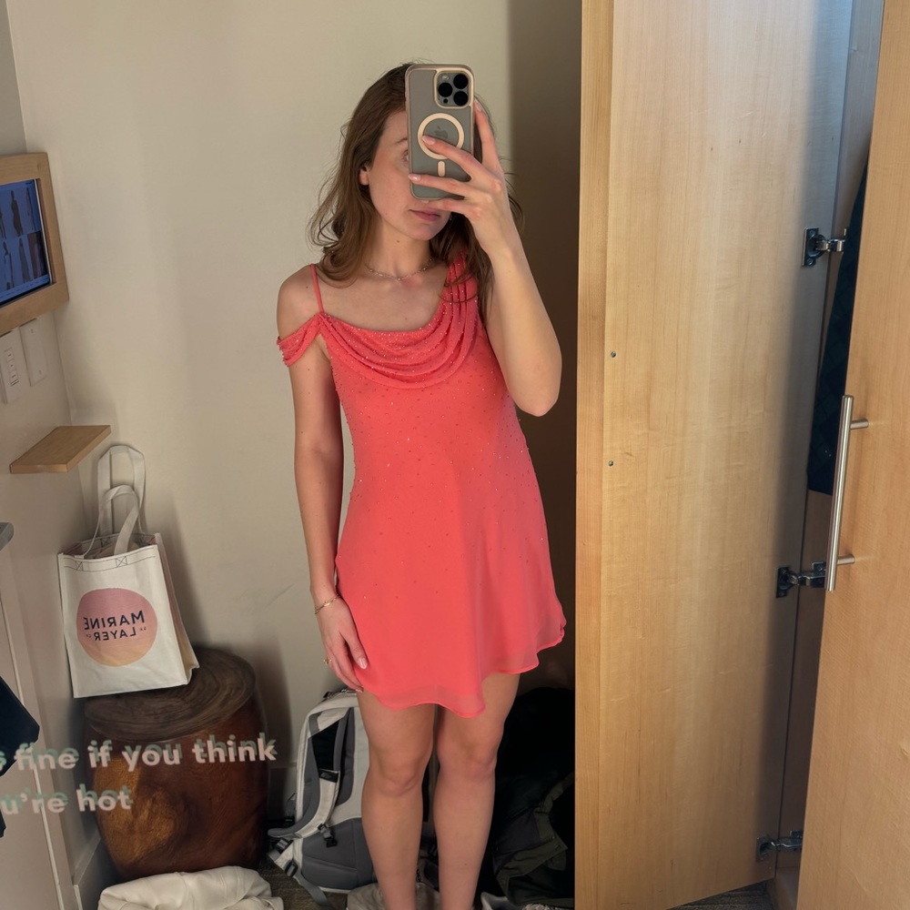 Vintage Pink Sequin Mini Dress